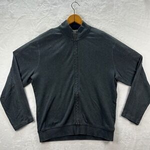 Robert Graham Mens Classic Fit Zip Up Jacket Charcoal Gray Size M